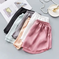 plus size silky shorts women summer outer wear korea sexy cool pure color sleep bottoms simple sleep shorts women pajama shorts