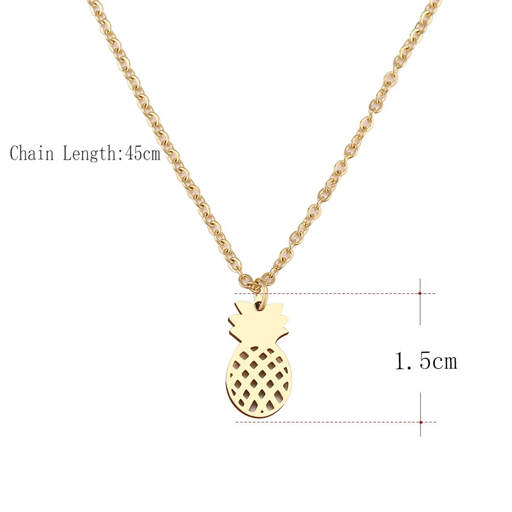 Женское Ожерелье из нержавеющей стали с подвеской в виде ананаса золотое