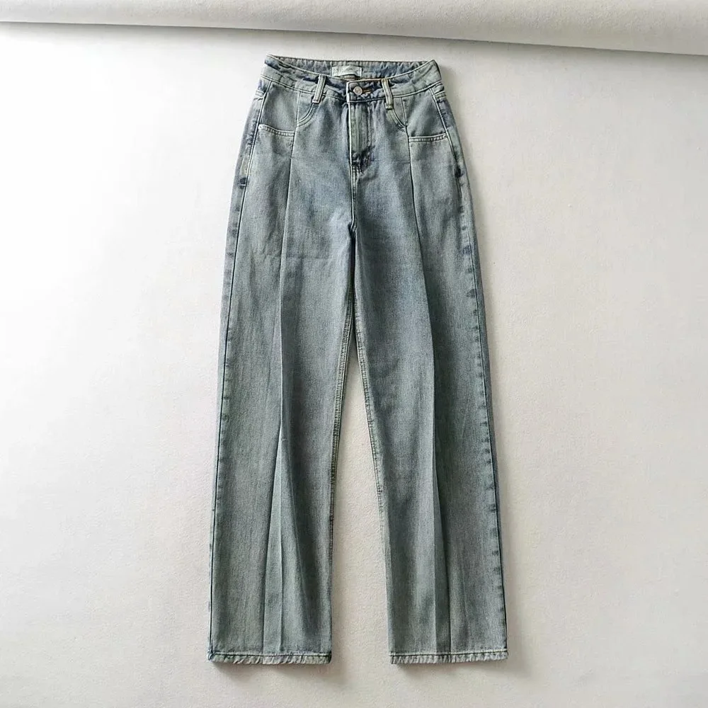 

2020 New Arrivals Woman Autumn Style High Waist Ladies Jeans Solid Loose High Street Denim Skinny Cross Pants