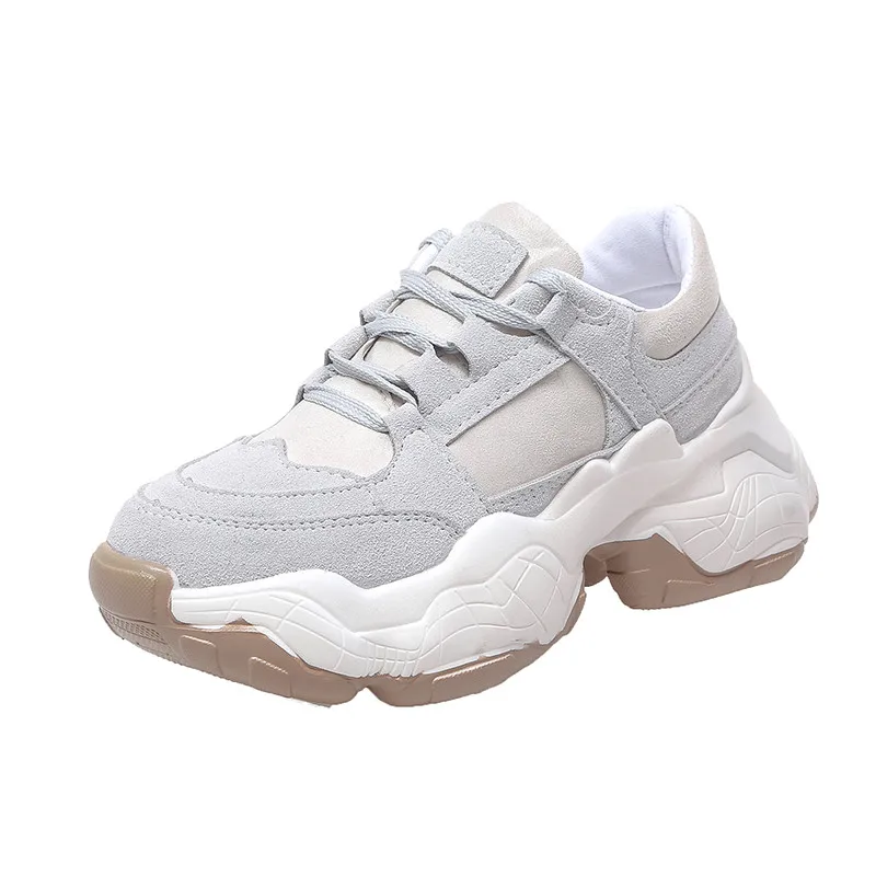 Женские кроссовки на шнуровке Повседневные Удобные туфли платформе 5 см с