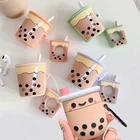 Жемчужный молочный Bubble Teaчашки бутылка для напитков с 3D стильная футболка с изображением персонажей видеоигр Earpods чехол для Apple Airpods 1 2 Беспроводной наушников с крышкой