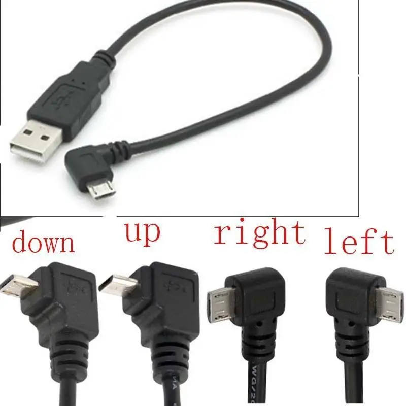 Кабель USB 2 0 с углом 90 градусов налево и направо кабель Micro папа для телефонов Samsung
