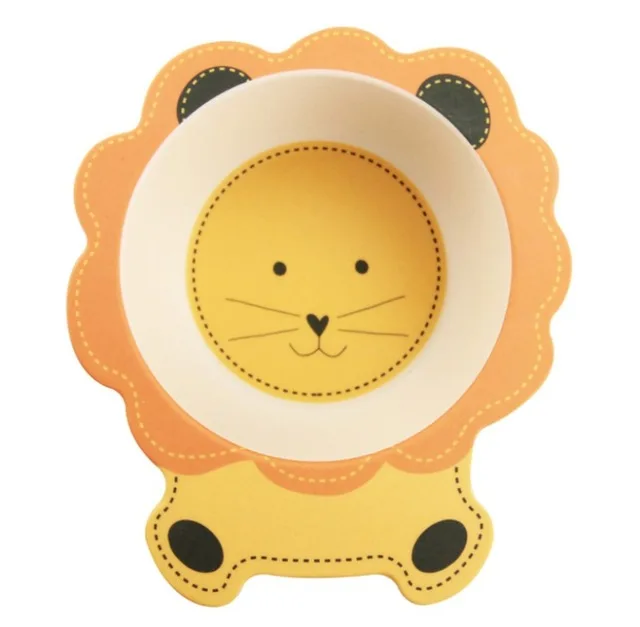 BA017- Lion Симпатичные Мультяшные бамбуковые Детские тарелки миски тарелки для продуктов кормушка контейнер для посуды для детей креативный подарок для младенцев - Цвет: BA017- Lion