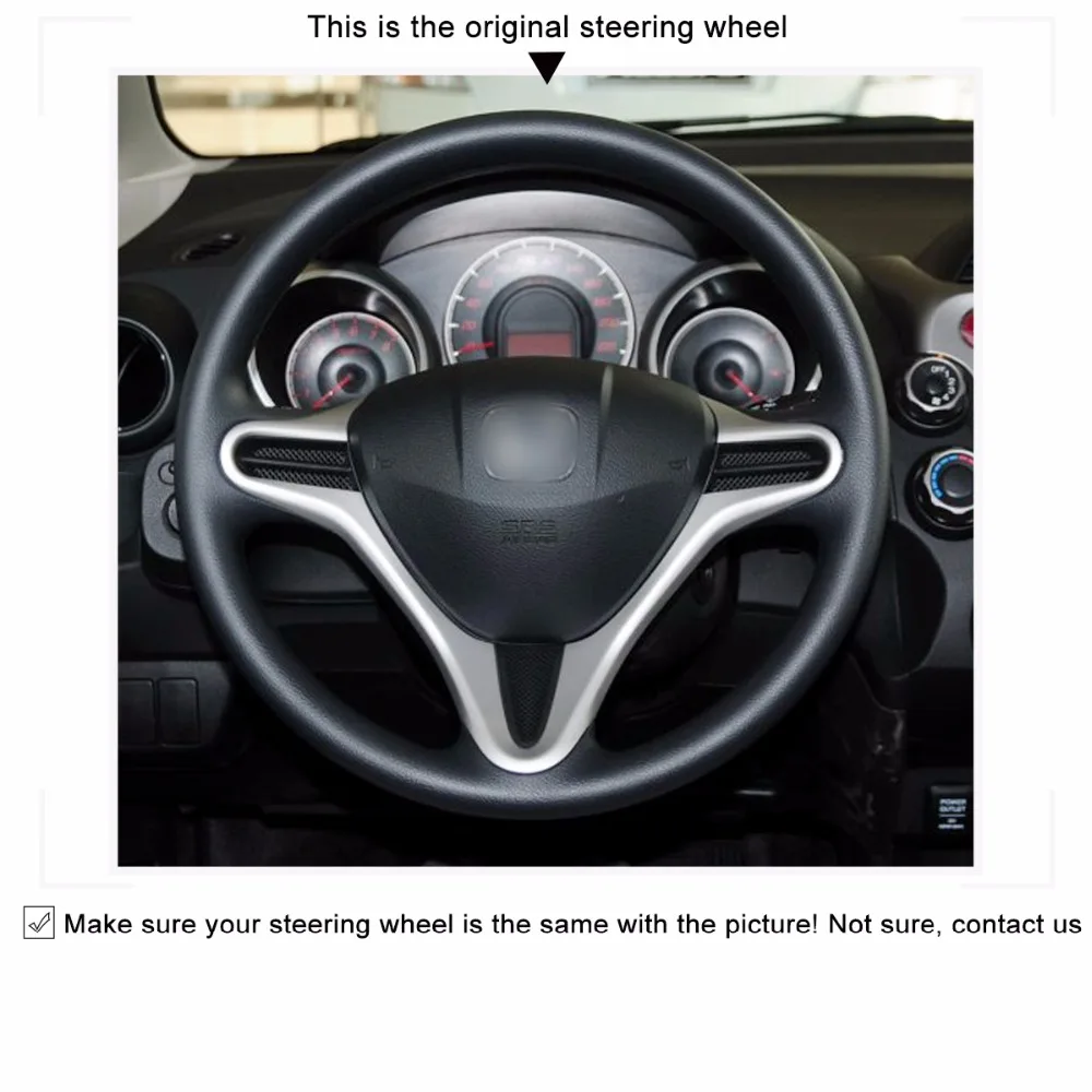 MEWANT черный чехол рулевого колеса автомобиля из искусственной кожи для Honda Jazz 2008