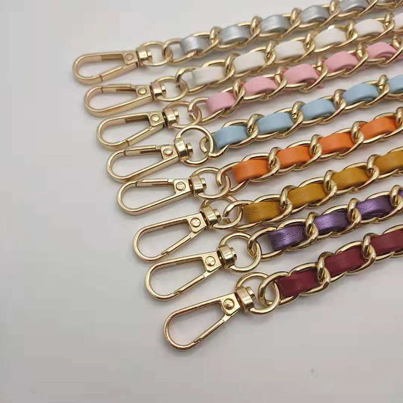 

Gold Metal Chain Shoulder Strap New Detachable PU Leather Shoulder Bag Strap 110cm Long Belts for Handbag Strap Bag Accessories