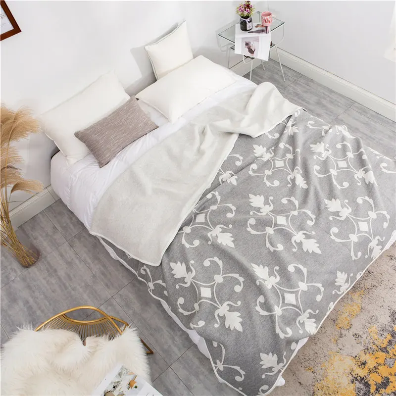 

Knitted Cotton Blanket Summer Quilt Comforter Star Wave Stripe Deer Throw Bed Sheet Cover Bedspread 200*230cm Kids For Adults