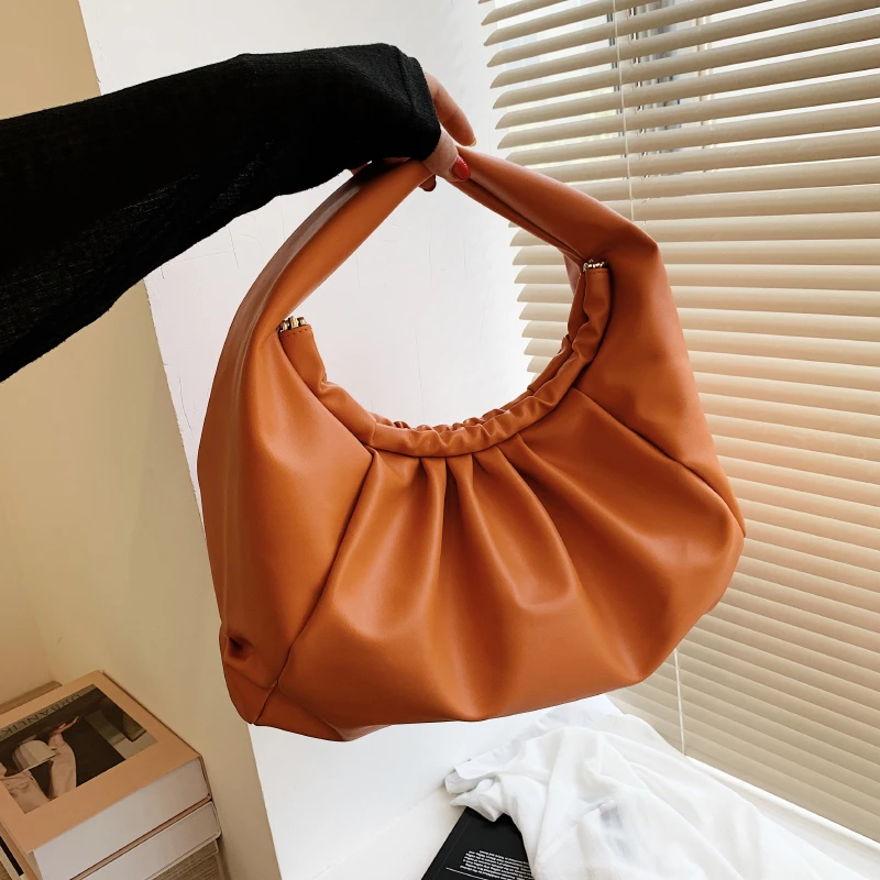 

Fashion Shoulder Bag Retro women's crossbody bag Female Designer Leather white simpl Pleated cheap handbags 2021 women's bran