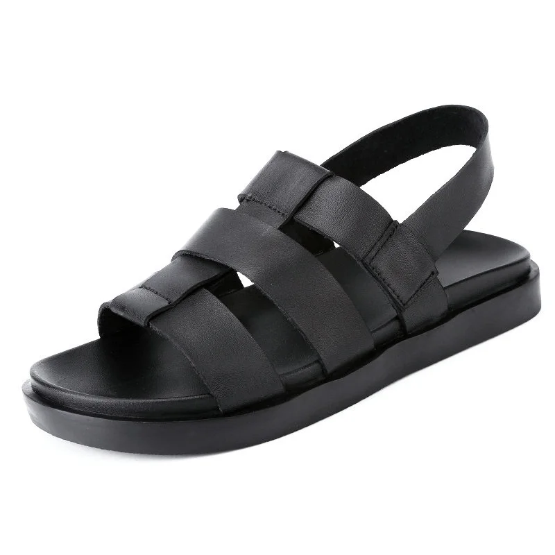 

Genuine Leather Men Sandals Summer Men Shoes Beach Breathable Buckle Gladiator Sandals For Men