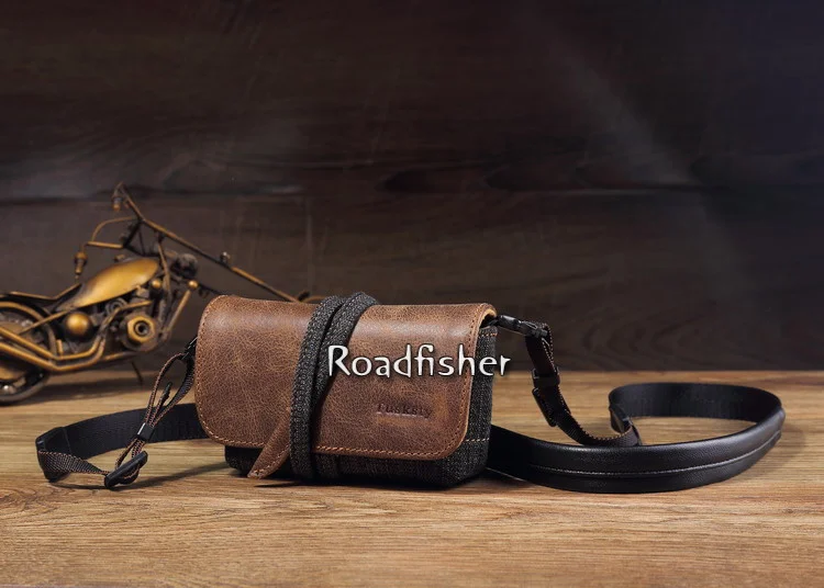 Roadfisher натуральная кожа Брезентовая сумка для камеры вставка чехол для хранения чехол ремень для Canon G7X RX100 M2 M3 M4 M5 Nikon sony Leica Fuji
