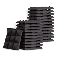 24 pcs acoustic foam panel pyramid studio wedge tile for independent treatment of walls and ceilings5x 30x 30cm