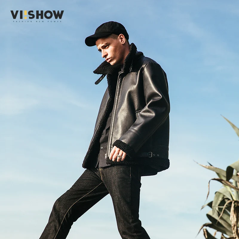 Бренд VIISHOW Мужская мотоциклетная кожаная куртка Куртка Jaqueta De Couro Masculina мужские