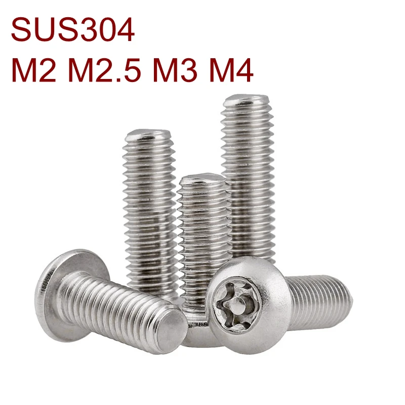 Винт Torx из нержавеющей стали A2 с круглой головкой и стойкой M2 M2.5 M3 M4 SUS304