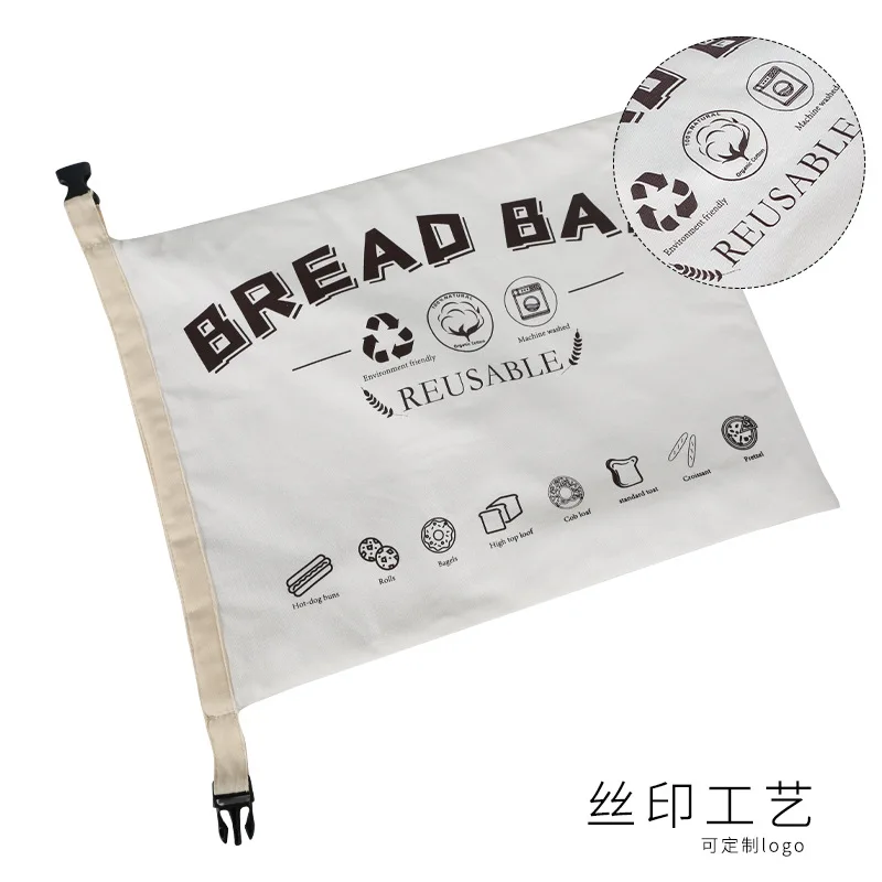 

Cross-Border Organic Cotton Bread Bag Reusable Bread Bag Cotton Bread Bag Linen Bread Bag