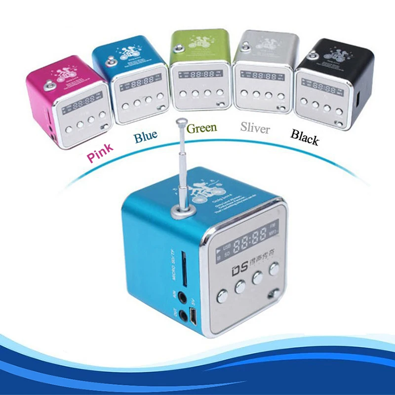 Радио портативный динамик FM Портативный цифровой LCD стерео супер бас Музыка MP3 MP4