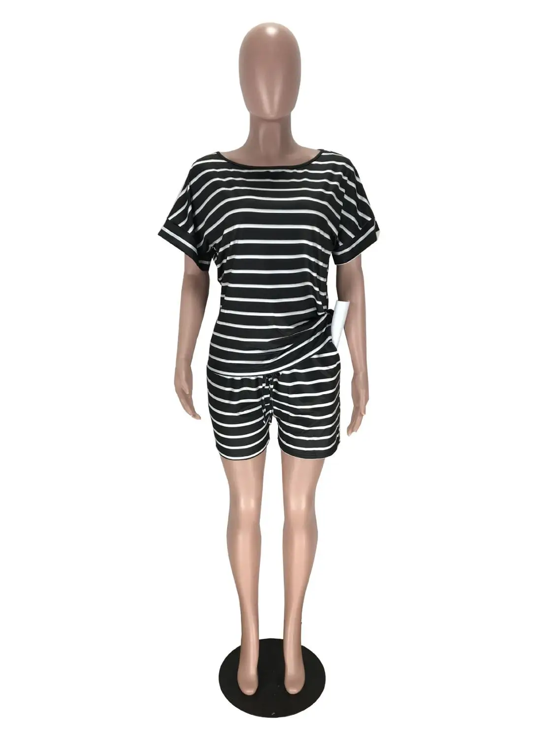 

Two Piece Set Women Striped Set Summer 2020 2 Piece Sets Womens Outfits Black Conjuntos De Mujer Casual Short Set Matching Set
