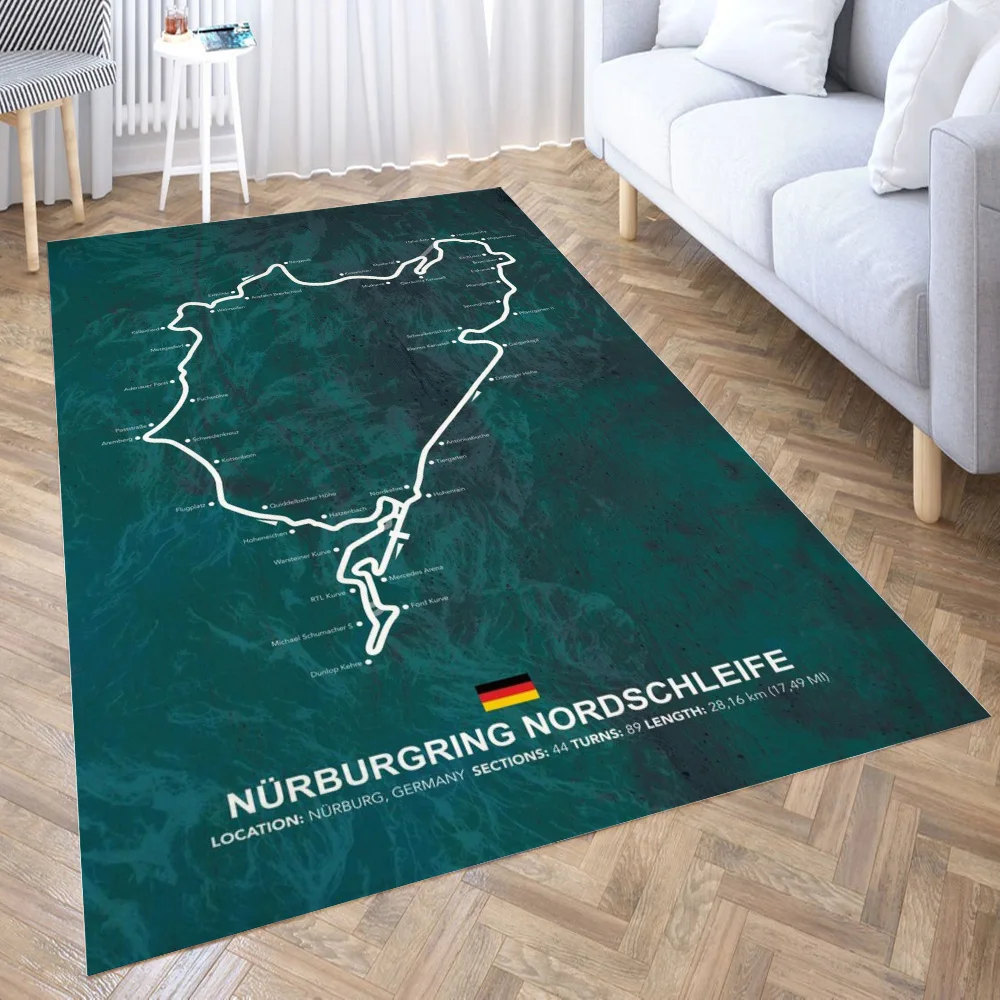 

Nuerburgring Nordschleife 3D Printing Room Bedroom Anti-Slip Plush Floor Mats Home Fashion Carpet Rugs New Dropshipping