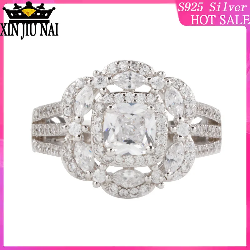 

Square diamond female ring eye olive-shaped exaggerated female ring group full of gold-plated diamond foreign trade jewelry