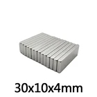 Мощный Неодимовый магнит N35, 30x10x4 мм, 5-100 шт.