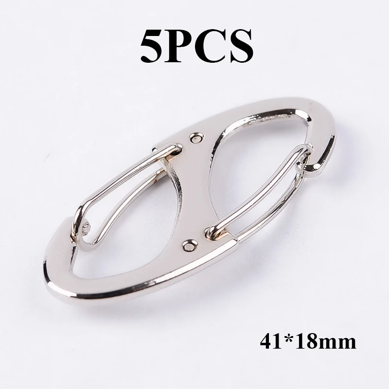5PCS SILVER 5 шт./лот S Тип альпинистский крюк мини брелок карабин средство для выживания на открытом воздухе двойная Пряжка брелок 8 Форма Пряжка для кемпинга - Цвет: 5PCS SILVER