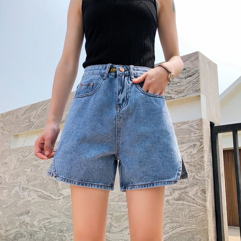 Femmes Mode Décontracté D'été Femmes Denim Fendu Taille Haute Grande Taille Sexy Jeans Courts Style Coréen Dames Cycliste 26-32