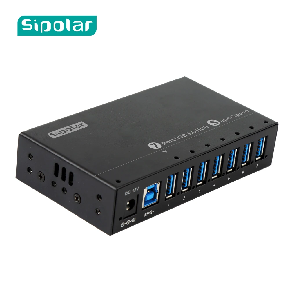Sipolar фабрики 7 Порты и разъёмы промышленных USB 3 0 концентратор 1A втулка для быстрой