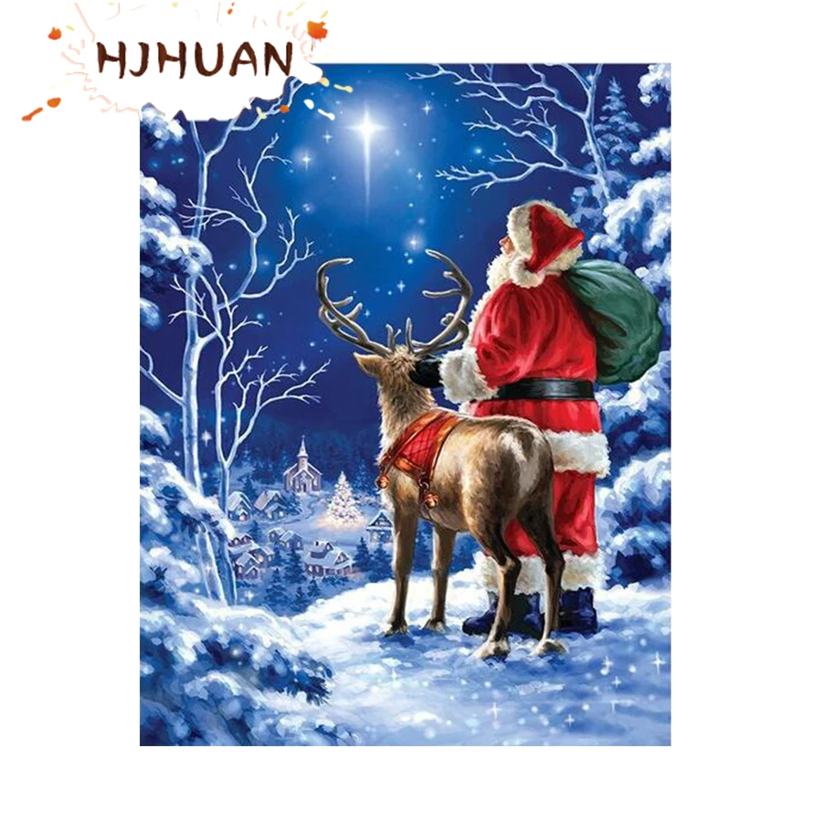 

Набор для алмазной вышивки «Санта-олень», 5D