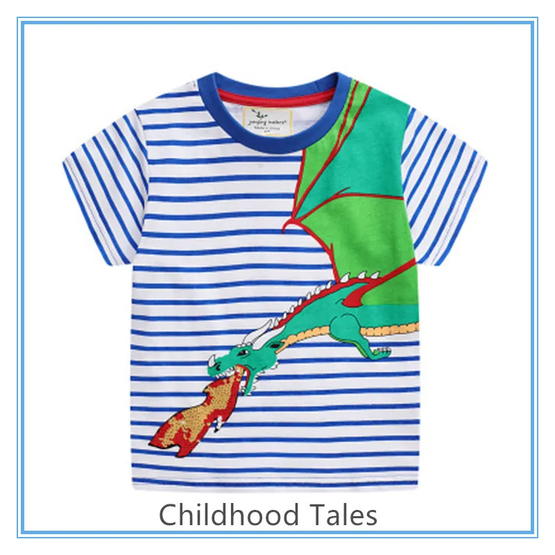 

New summer children's clothing dinosaur pattern boys and girls short-sleeved T-shirt