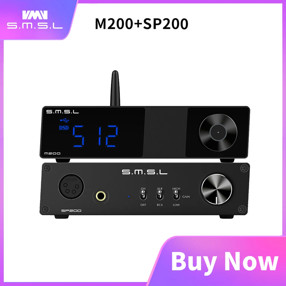 SMSL M200 + SP200 AKM4497 Высокое разрешение полный баланс Bluetooth 5 0 USB DAC DSD512 PCM 32 бит/768 кГц