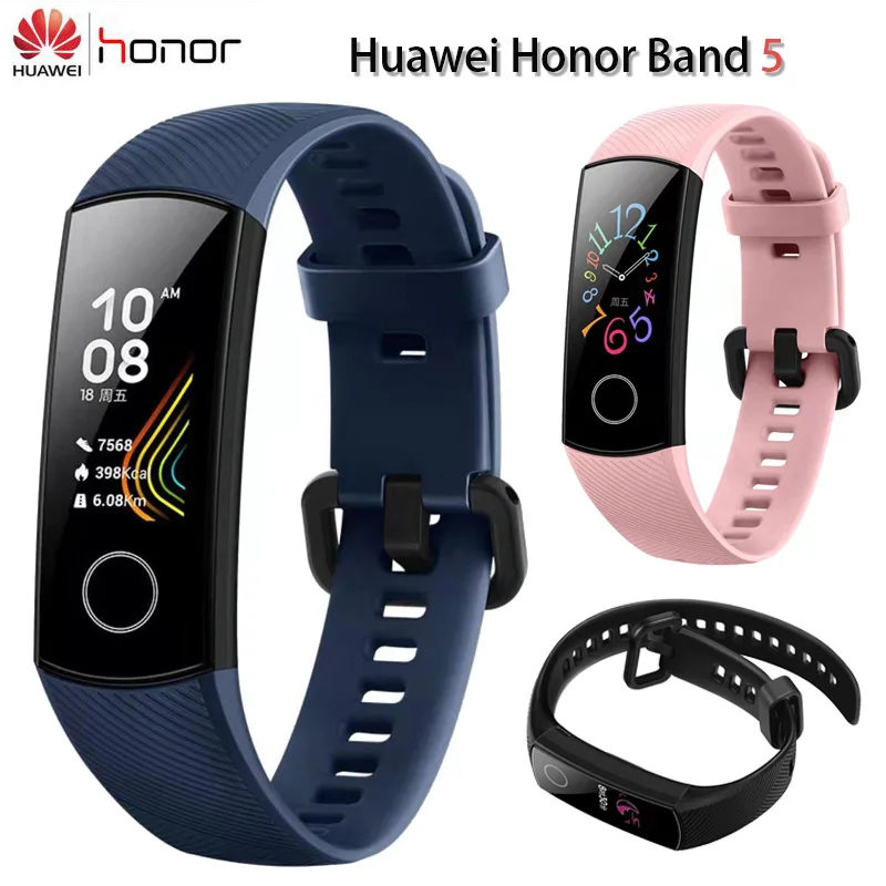 Смарт-браслет huawei Honor Band 5, Монитор кислорода в крови, магический цветной сенсорный экран, для измерения пульса, сна, сна