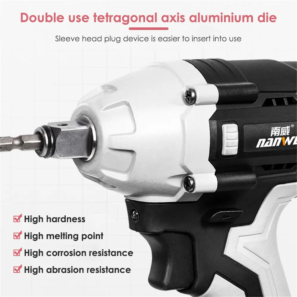 

Cordless Impact Wrench 1/2" Chuck 21V Brushless Motor Max Torque 380N.m 6.0 AH Battery with Fast Charger Impact Wrench Kit