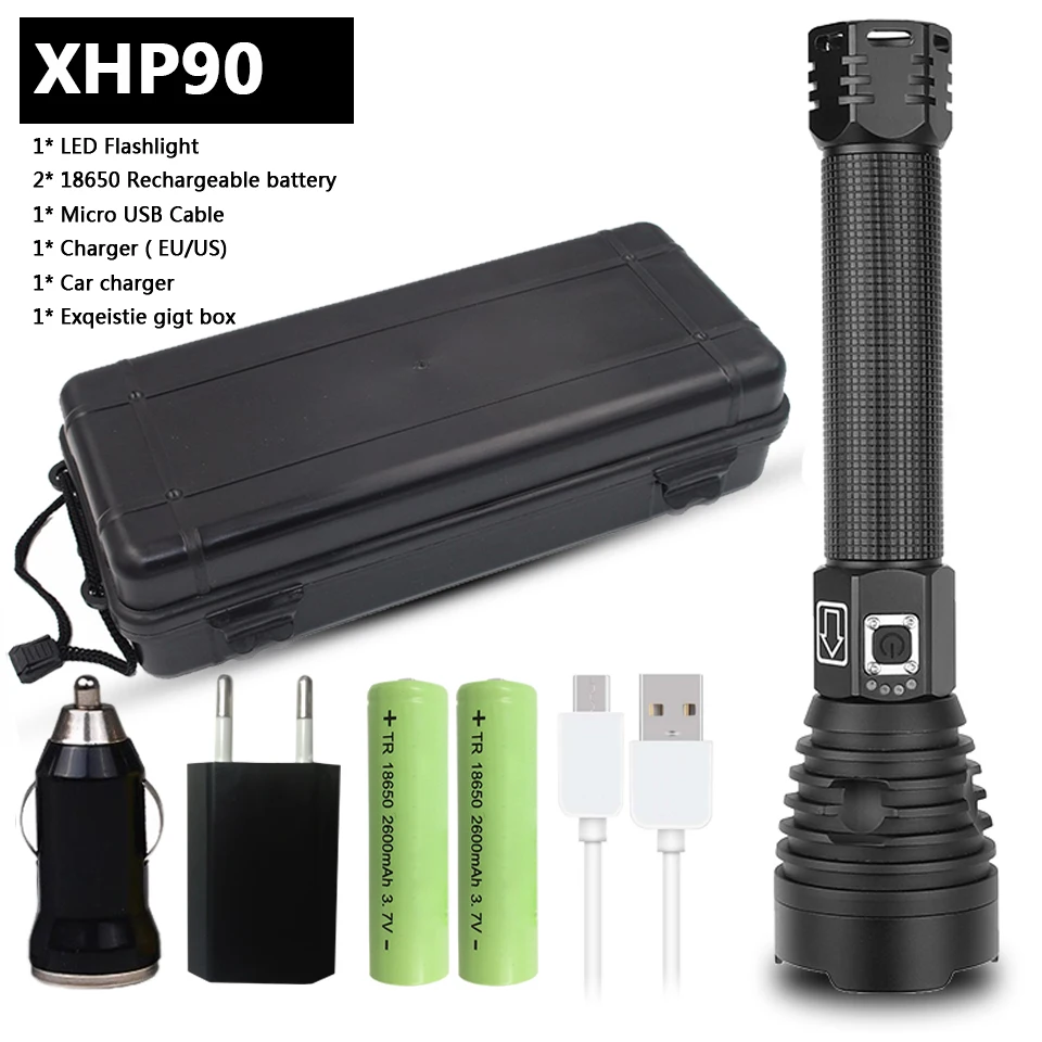 Package C Litwod XHP90 мощный светодиодный светильник-вспышка фонарь с зумом 18650/26650 usb Перезаряжаемый Аккумулятор ярче, чем xhp70.2 кемпинг, уличный светильник - Испускаемый цвет: Package C