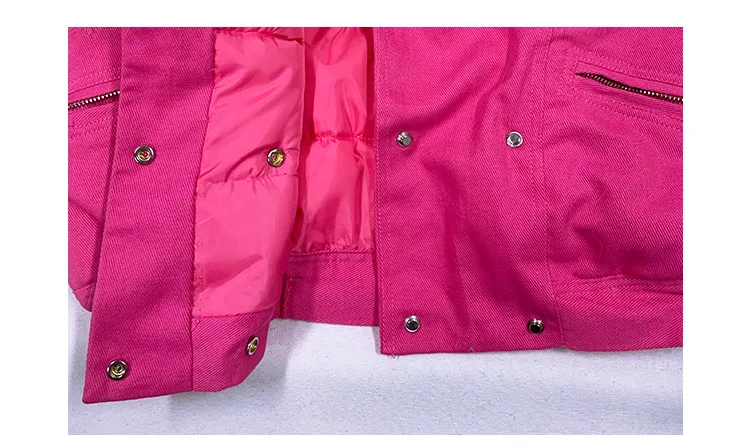 

Children cotton thicken jacket girls winter new fashion big fur collar coats kids rose red warm outfit tops 4-14Y ws1888