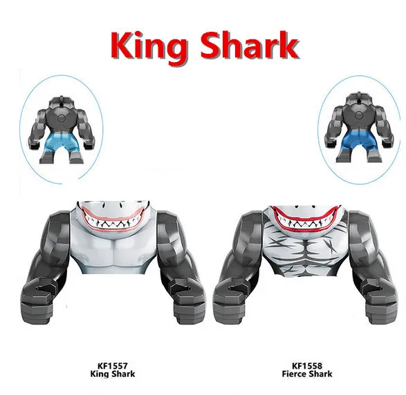 

New KF6140 Shark Figure Head Action Movie Building Blocks Nanaue King Accessories Bricks Toys For Kids Gifts KF1557 KF1558