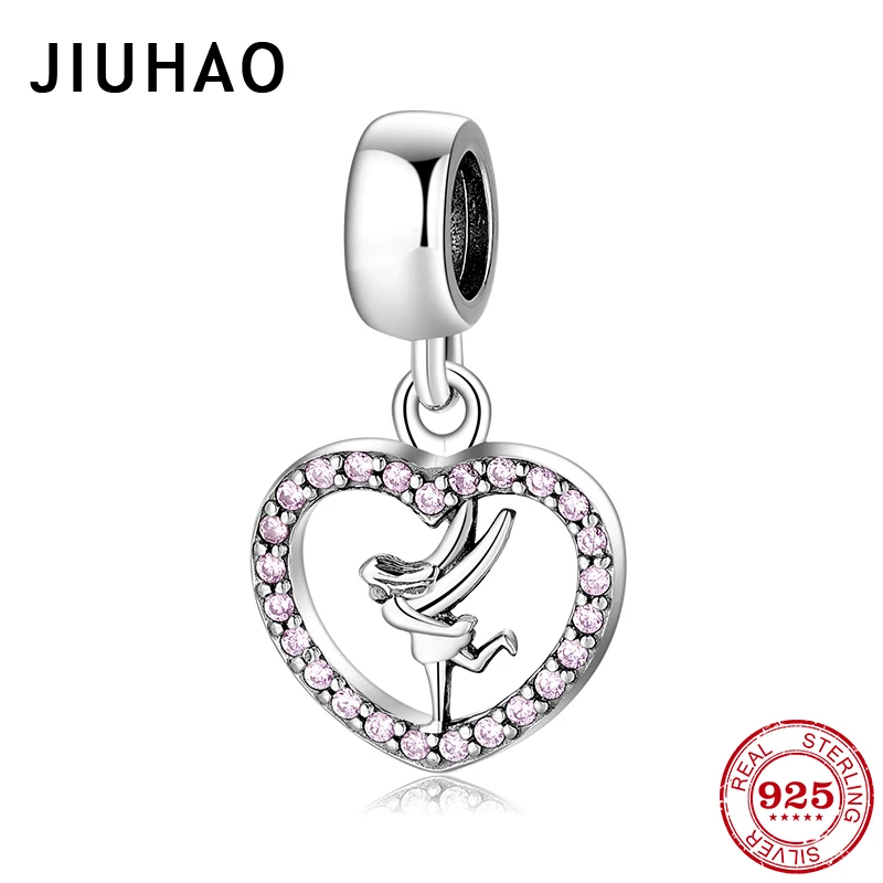 Женский браслет с бусинами розовый в форме сердца фианитами 2019|Ювелирные шармы| |