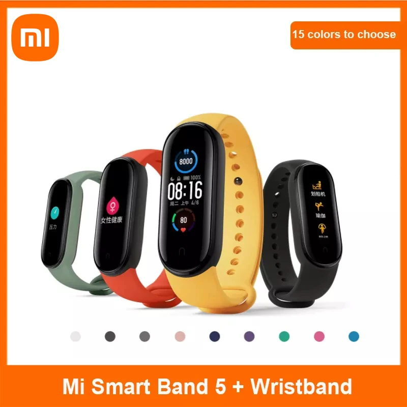 [MAORR500 2500 500] умный Браслет Xiaomi Mi Band 5 глобальная версия 9 языков умные Miband экран