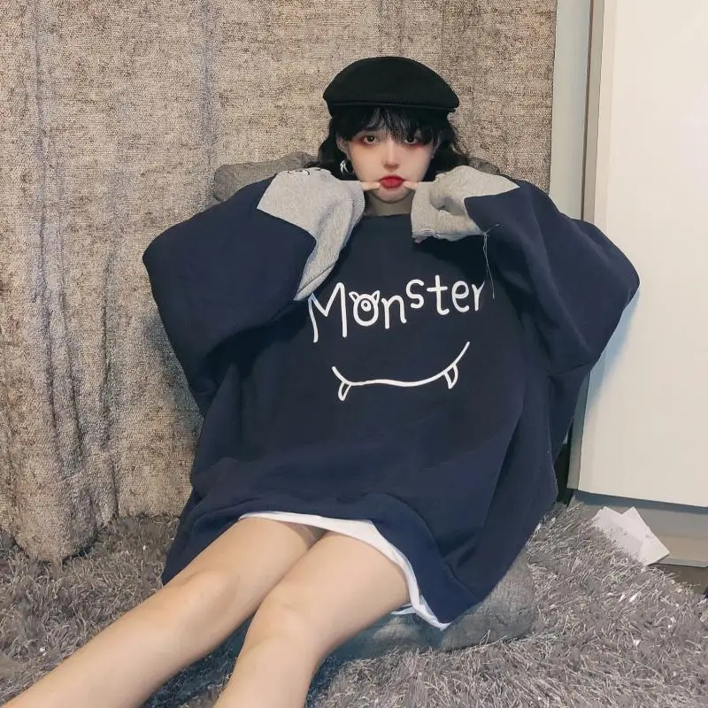 

Women Hoodie Harajuku Kawaii Sweatshirt Female Hip Hop Casual Treetwear Large Top For Pullover Couples 2021 New