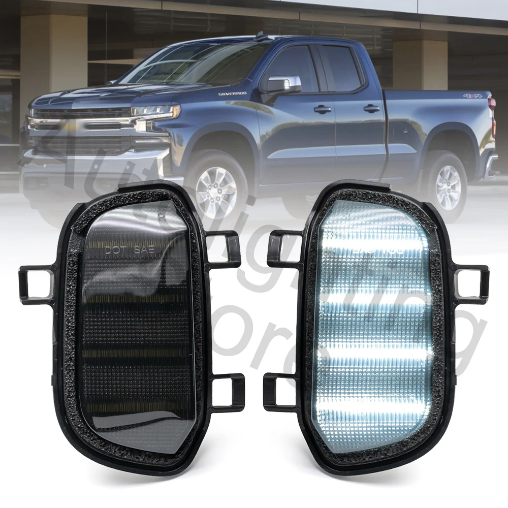 

2x для Chevrolet Silverado 1500 LD GMC Sierra 2019 Копченый светодиодный боковой фонарь для зеркала заднего вида