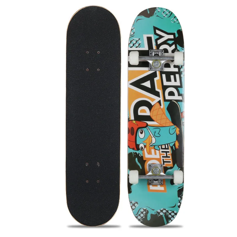 2022 New Skateboard Maple Double Rocker Board Four Wheel Skate Teenager Adult Street Brushing Beginner Scooter Board Longboard