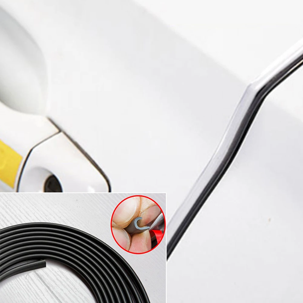 Universal Car Door Edge Rubber Scratch Protector 5M Moulding Strip Protection Strips Sealing Anti-rub DIY Car-styling | Автомобили и