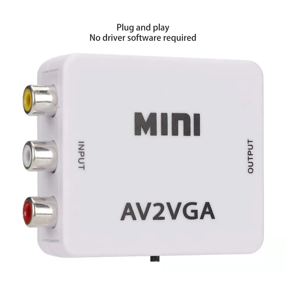 Мини-преобразователь RCA в VGA AV2VGA VGA2AV преобразователь с 3 5 мм аудио видео для ПК на