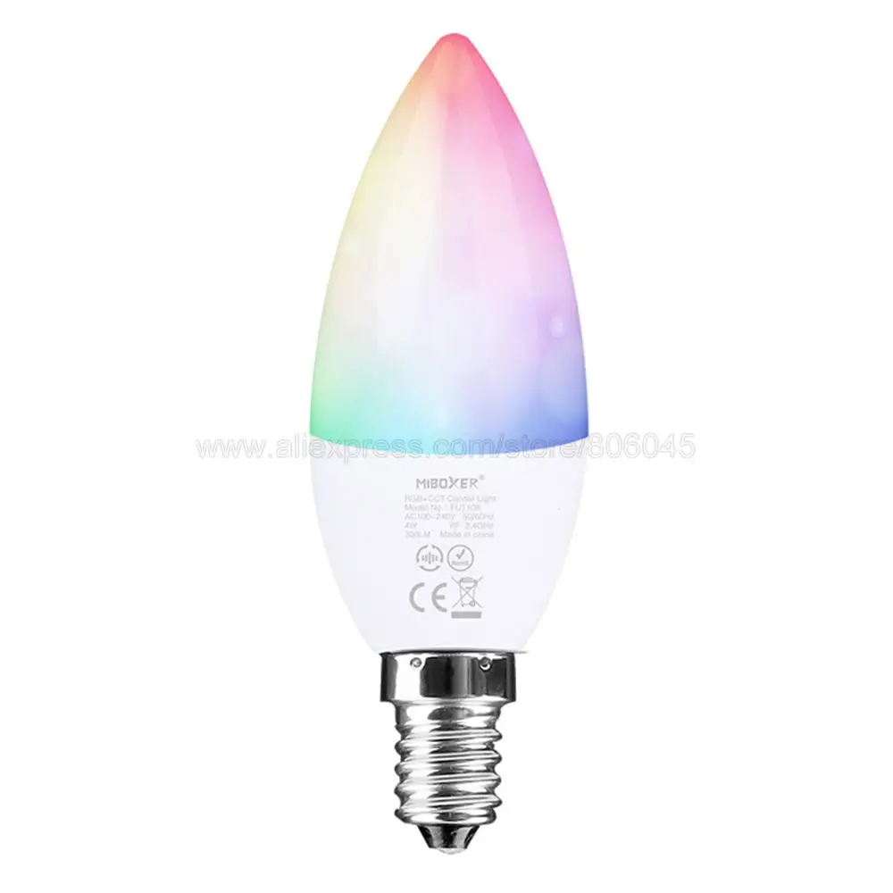 MiBoxer Dimmable 4W E14 RGB + CCT (2700 6500K) умный WiFi светодиодный светильник FUT108 2 4G RF беспроводной
