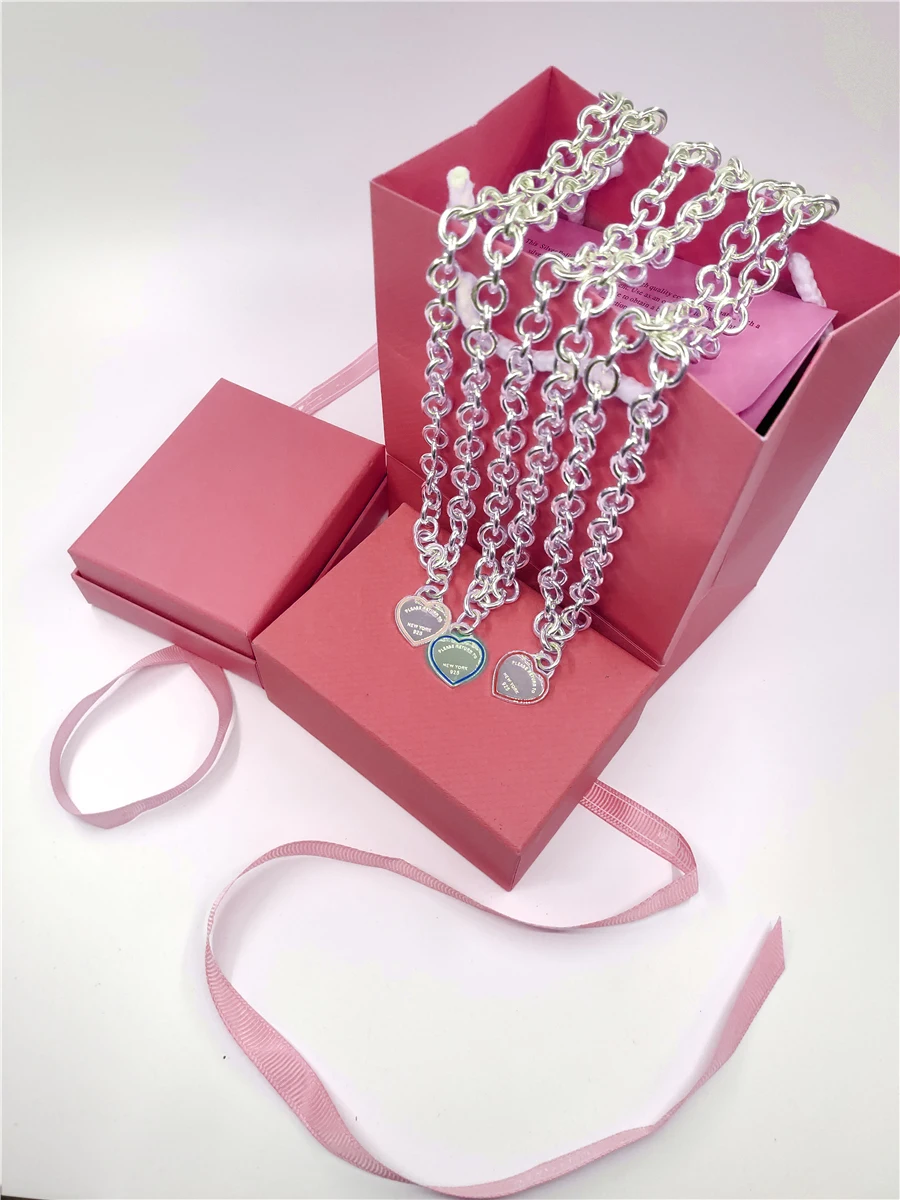 

2021 trend Franc Necklace ribbon Love Pendant men's and women's Jewelry Sterling Silver 925 personalized postage free