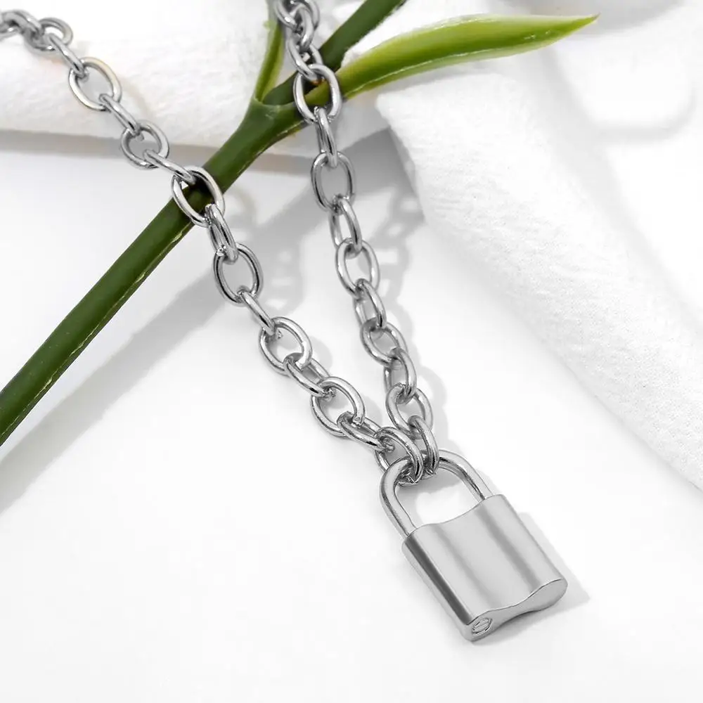 Лидер продаж подвески из нержавеющей стали с навесным замком ожерелья