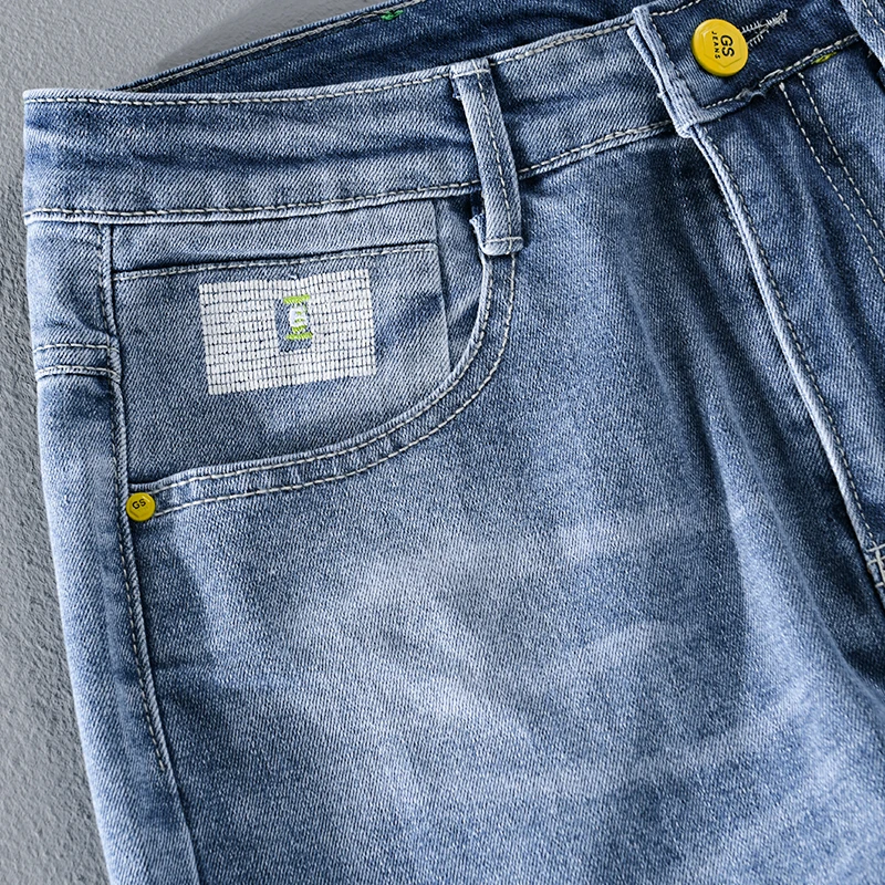 

2021 Spring new brand cotton jeans men pants casual trousers for men solid ankle-length stretch mens clothing spodnie pantalones