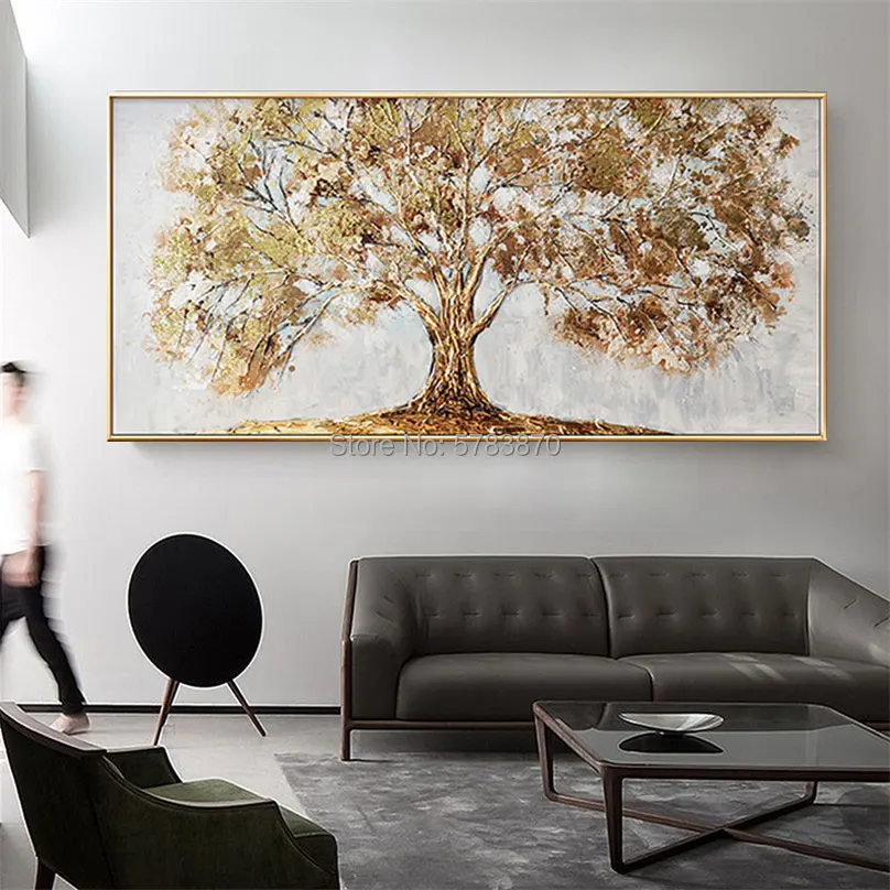 Картина маслом Счастливое дерево ручная роспись большая картина для домашнего