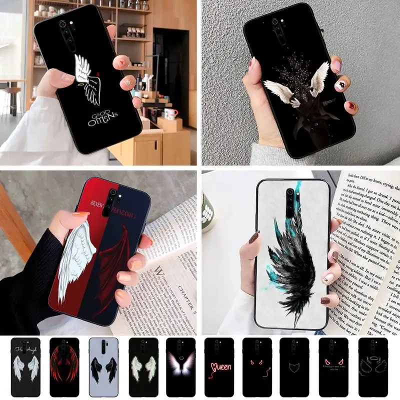 Крылья Ангела черный чехол для мобильного телефона случай Redmi Примечание
