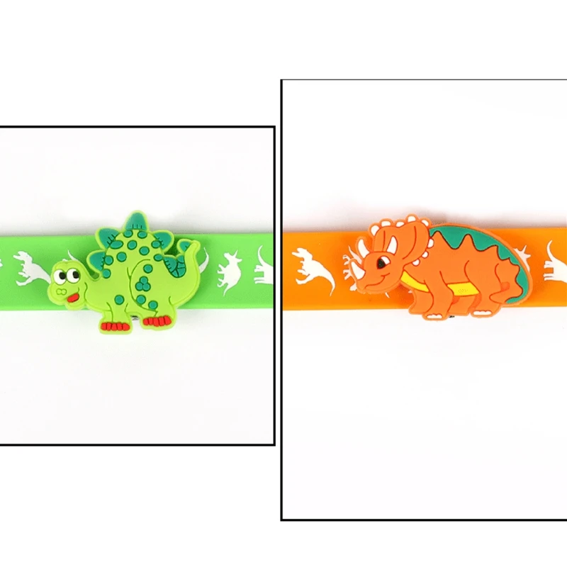 

10Pcs/set Cute Cartoon Dinosaur Slap Bracelets Funny Patting Circle Wrist Hand Ring Dinosaur Party Favors Kids Children Gifts