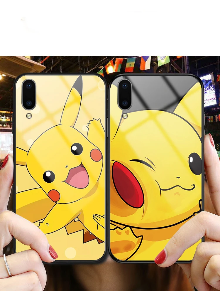 Забавный Милый Карманный чехол с изображением эльфа Пикачу из закаленного