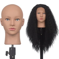 female bald mannequin head stand without hair cosmetology practice training manikin head cap wig display dummy head