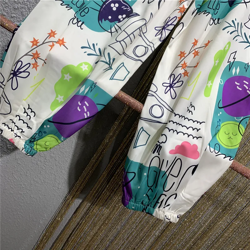 

New European Street Style Summer Trousers Fashion Girl Graffiti Pattern Print Casual Pants Mujer Ankle Length Harem Pants Women